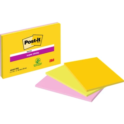 Afbeelding van Memoblok 3M Post it 6445 Super Sticky 152x101mm assorti Big Notes