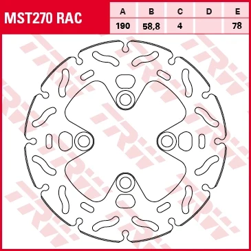 Afbeelding van TRW Lucas Brake schijf MST270RAC, stijf