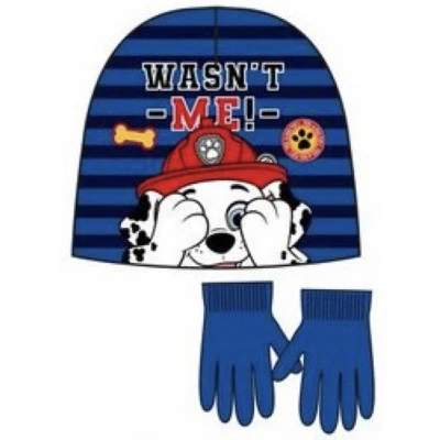 Afbeelding van Paw Patrol 2 delig Winterset Muts + Handschoenen Blauw One Size (± 3 7 jaar)
