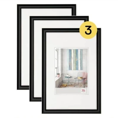 Afbeelding van walther design fotolijst zwart 40 x 60 cm pak van 3, Trendstyle kunststof lijst KP460B3