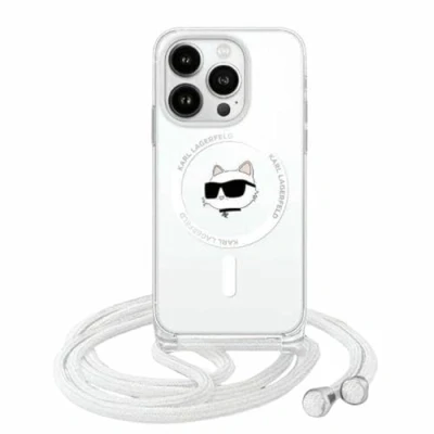 Afbeelding van Karl Lagerfeld IML Choupette Head &amp; Cord MagSafe hoesje voor iPhone 14 Pro Max transparant