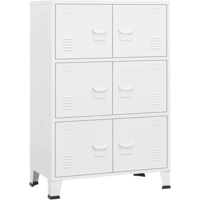 Afbeelding van vidaXL Opbergkast industrieel 75x40x115 cm metaal wit