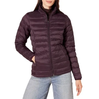 Afbeelding van Amazon Essentials Lichtgewicht Waterbestendig Packable Puffer Jacket Down Alternatieve Jas, Bourgondië,
