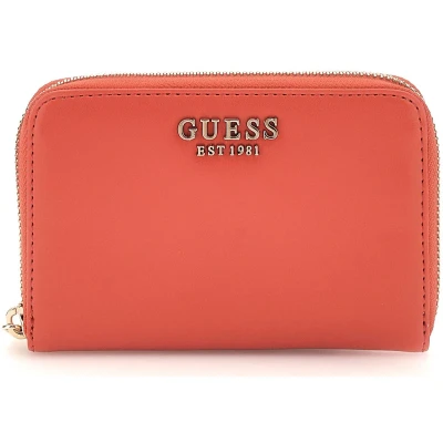 Afbeelding van GUESS Portemonnee Laurel Zip Around Wallet Coral Red Koraalrood