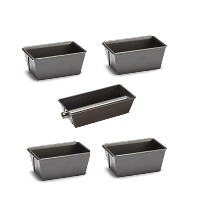 Afbeelding van patisse 72915 set van 5 creatieve bakvormen, taartvormen met 1 bakvorm 15 cm en 4 mini cakevormen 9 Profi gecoat staal, antracietgrijs