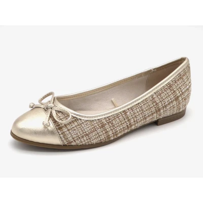 Afbeelding van Marco Tozzi Ballerina&#039;s cream/multicoloured, Dames, Maat: 41, Cream/multi coloured Imitatieleer/ textiel