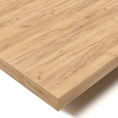 Afbeelding van POKAR Tafelblad, Bureaublad, Eettafel, Keukentafel, Ambachtelijk, Goudkleurig Eiken, 120 x 80 2,5 cm