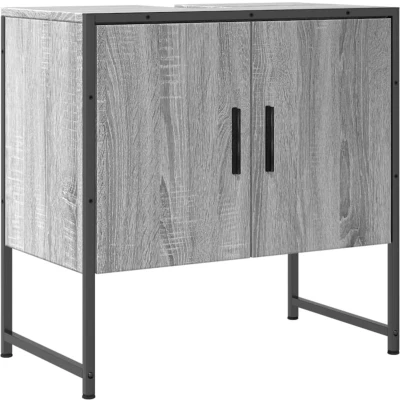 Afbeelding van Wastafelkast 60x33x60 cm bewerkt hout grijs sonoma eikenkleurig