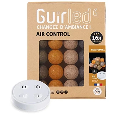 Afbeelding van GuirLED Lichtsnoer met ballen van katoen, USB, draadloze afstandsbediening, nachtlampje voor baby&#039;s, 2 uur netadapter A inbegrepen 4 intensiteiten 16 1,6 m Mesopotamia