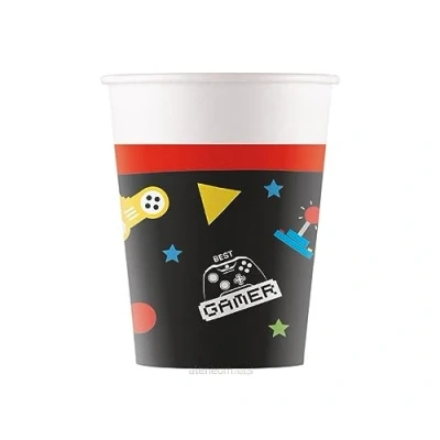 Afbeelding van Vegaoo 8 Gaming party kartonnen bekers 200 ml