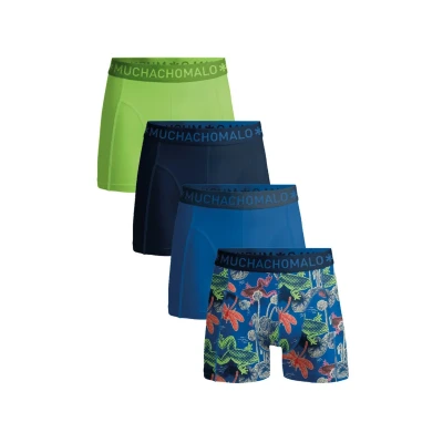 Afbeelding van Muchachomalo 4PACK Solid Boxerbriefs, Heren, Maat: Medium, Print blue green