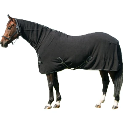 Afbeelding van Harry&#039;s Horse Fleecedeken met Hals Zwart 130/175