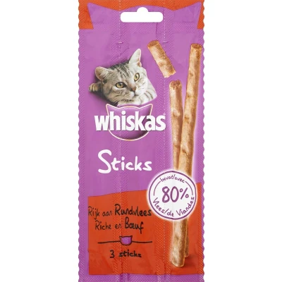 Afbeelding van Whiskas Sticks rundvlees mt. 18