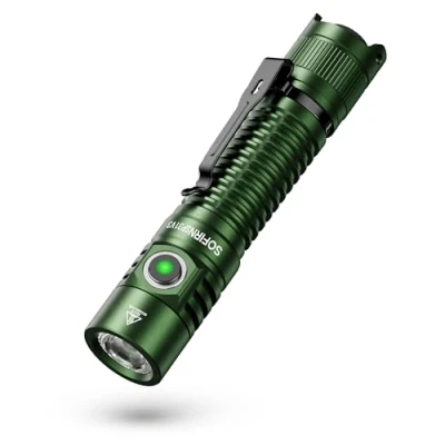 Afbeelding van Sofirn SP31 V3.0 (groen) tactische zaklamp, 1200 lm, EDC zaklamp met frequentieomzettingsflits, 5000K, USB C en IPX8, mini geschikt voor incidentele reizen