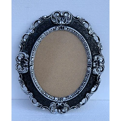 Afbeelding van artissimo fotolijst barok zwart zilver ovaal met beschermend glas antiek klassiek 45x38 Prunk 24x30cm RokokoTrans