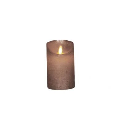 Afbeelding van Anna&#039;s Collection Led kaars/stompkaars brons H12,5 x D7,5 cm wax bewegende vlam