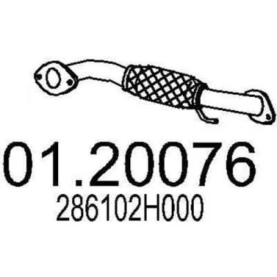 Afbeelding van MTS 01.20076 Uitlaatpijp 380mm voor middendemper