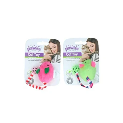 Afbeelding van Pawise Plush Mice Toy Speelgoed voor katten Kattenspeelgoed Kattenspeeltjes