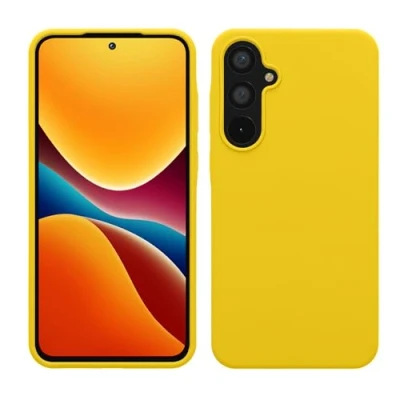 Afbeelding van kwmobile telefoonhoesje geschikt voor Samsung Galaxy A55 5G Hoesje met siliconen coating Smartphone case in stralend geel