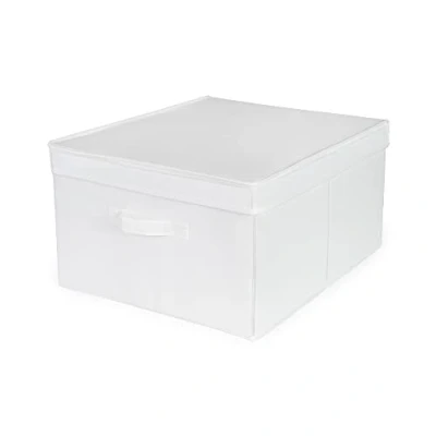 Afbeelding van Compactor Opvouwbare opbergdoos met deksel, niet geweven polypropyleen en karton, 40 x 50 25 cm, wit, RAN10902