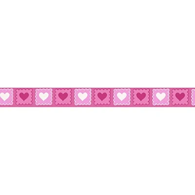 Afbeelding van HARTJES BEHANGRAND Zelfklevend wit roze A.S. Création Only Borders 11