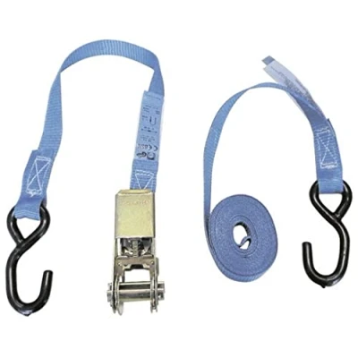 Afbeelding van Kerbl Spanband met s haak en ratel 25mm 4 mtr blauw