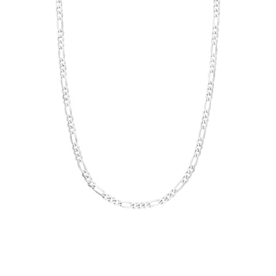 Afbeelding van Lucardi Kinder Zilveren Ketting figaro 925 Zilver Zilverkleurig 42 cm