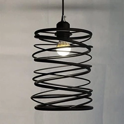 Afbeelding van Spring Industrieel Design Hanglamp, E27 Fitting, 20x35cm, Messing / Zwart