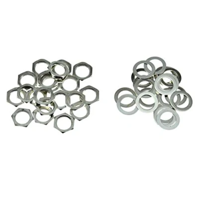 Afbeelding van KAISH 20 stks Metrische Gitaar Input Output Jack Socket Moer En Washer Noten Voor Import Gitaren Nikkel