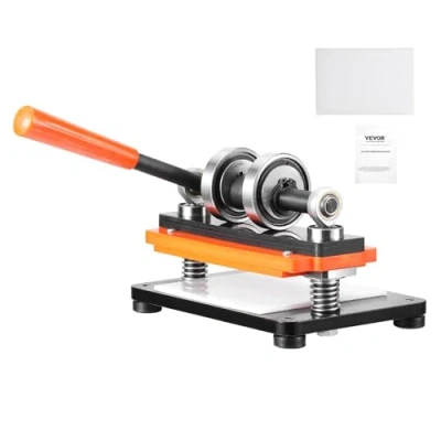 Afbeelding van VEVOR Lederen snijmachine, 18 x 9,9 cm Embossing Plate Manual Die Cutter, 0,45 inch Drukslag Machine, Dual Guide Shafts Cut Machine voor Diverse Materialen