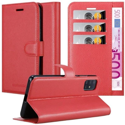 Afbeelding van Cadorabo Hoesje geschikt voor Samsung Galaxy A51 5G in KARMIJN ROOD Beschermhoes met magnetische sluiting, standfunctie en kaartvakje Book Case Cover Etui