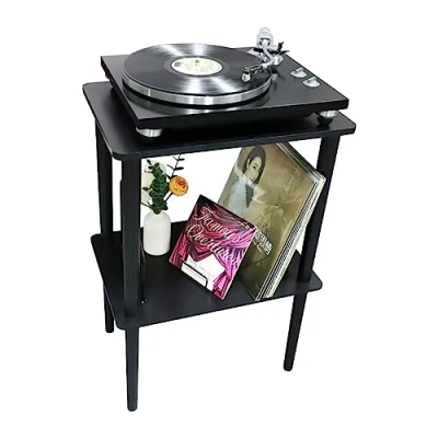 Afbeelding van platenspeler opbergkast opbergen lp vinyl platen