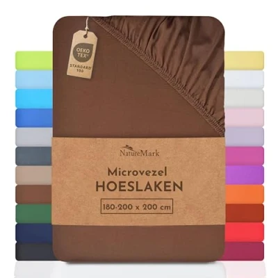 Afbeelding van NatureMark Microvezel SPANNBETTLAKEN voor een speciale prijs! vele maten en kleuren merkartikelen (180x200 200x200 cm, chocoladebruin)