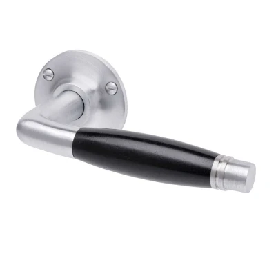 Afbeelding van Deurklink Deco mat nikkel, rond rozet
