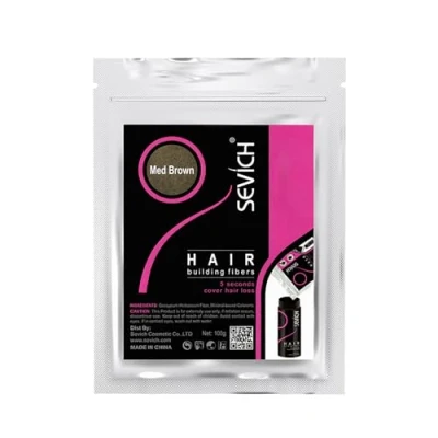 Afbeelding van Sevich Haarvezels, originele navulling, natuurlijke keratinevezels voor dun haar, 100 g, middenbruin