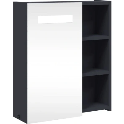 Afbeelding van vidaXL Badkamerkast met spiegel en LED 45x13x52 cm grijs