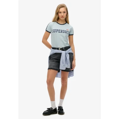 Afbeelding van Superdry Vrouwen Athletic Essential Gestreept T shirt Blauw Grootte: 44
