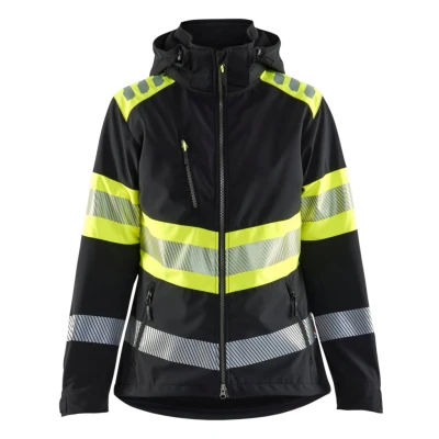 Afbeelding van Blaklader 4404 2513 Dames Softshell Jack High Vis Zwart/High Geel