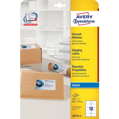 Afbeelding van Etiket Avery J8173 25 99.1x57mm wit 250stuks