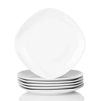 Afbeelding van MALACASA, serie Elisa, 6 delig. Porseleinen bordenset, platte borden van 24,6 cm voor personen.