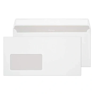 Afbeelding van Blake Purely Everyday DL 110 x 220 mm 75 g/m² zelfklevende enveloppen met linkerraam (22774) Doos van 500