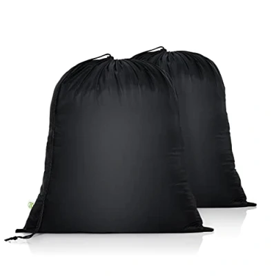 Afbeelding van OTraki Trekkoord Waszakken 2 Pack 20 x 24 inch Reizen Vuile Kleding Organizer Scheurbestendig Opvouwbare Opbergtas Herbruikbaar voor Speelgoed Camping Vakantie Student Dorm College