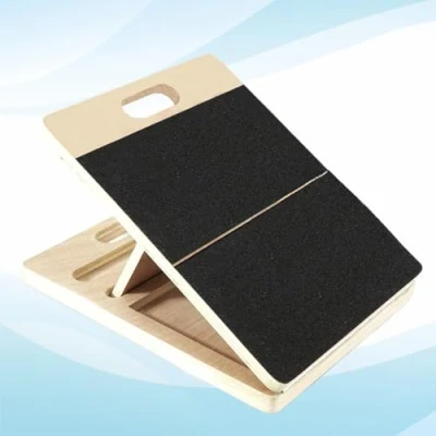 Afbeelding van Yes4All Verstelbare houten schuine plank/kuithellingsplank rekplank hellingsplank, wigplank met antislip oppervlak, opvouwbaar en draagbaar slim ontwerp