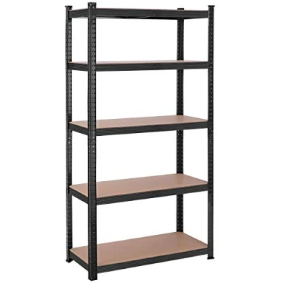 Afbeelding van SONGMICS opbergrekken, rekken voor zwaar gebruik, set van 2, kelderrekken, 180 x 90 40 cm, tot 875 kg draagvermogen, rekken, boutloze versterkt stalen frame, 5 verstelbare zwart GLR040B02