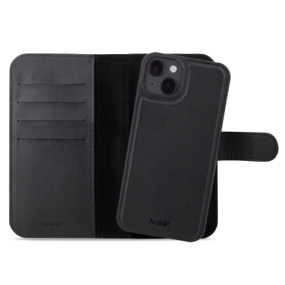 Afbeelding van Apple iPhone 14 MagSafe Hoesje Kunstleder Holdit Bookcase/2 in 1 Case Zwart Telefoonhoesje