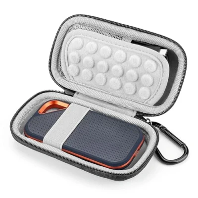 Afbeelding van Yinke Tas Case hoes voor Sandisk Extreme/Extreme Pro/WD My Passport/Crucial X8 Portable Externe SSD 500GB 1TB 2TB, reistas opbergtas etui (grijs)