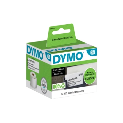 Afbeelding van Dymo S0929100 Etiket Zwart op wit (51 mm x 89 mm)