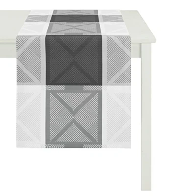 Afbeelding van Apelt Loper, polyester, wit/grijs, 44 x 140 0,5 cm