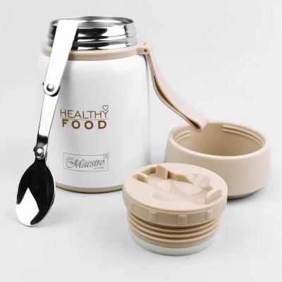 Afbeelding van Thermos Voedselcontainer Roestvrij Staal incl. Opvouwbare Lepel 530ml
