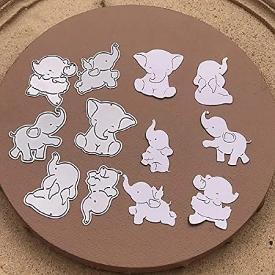 Afbeelding van Dieren Snijden Dies voor Kaarten Maken, YunTrip 6 Stks Olifanten Metalen Snijmallen DIY Scrapbooking Album Embossing Foto Craft Papieren Decoratieve Ambacht